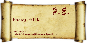 Hazay Edit névjegykártya